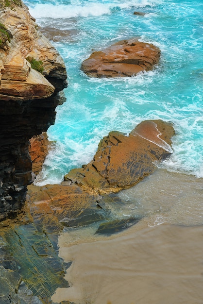 Playa las catedrales Catedrais beach in Galicia Spain