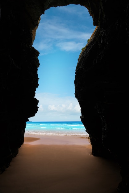 Playa las catedrales Catedrais beach in Galicia Spain