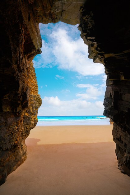 Playa las catedrales Catedrais beach in Galicia Spain