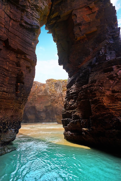 Playa las catedrales Catedrais beach in Galicia Spain