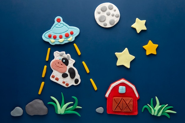 Foto playdough arte con animale rapito