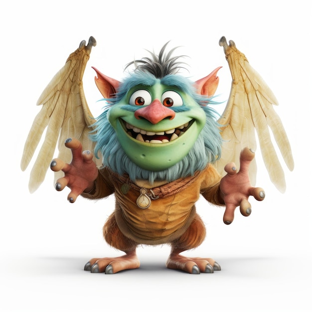 Playful 3d Animated Monster Character With Wings Commission For Troll Image