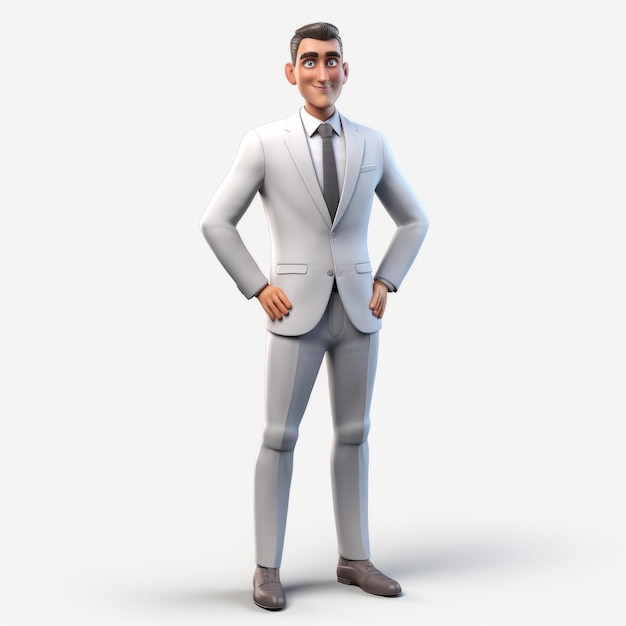 Playful 3d Cartoon Character In A Sharp Suit