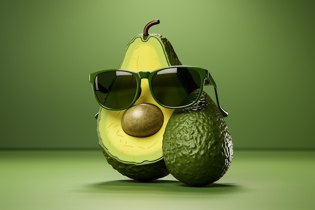 Photo playful 3d cartoon fruit with a fashionable twist