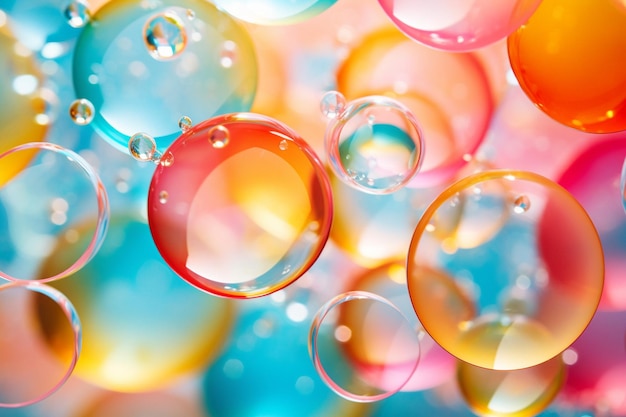 Фото Игральный и увлекательный запас красочных пузырьков, подходящий для тематики вечеринки и радостного события