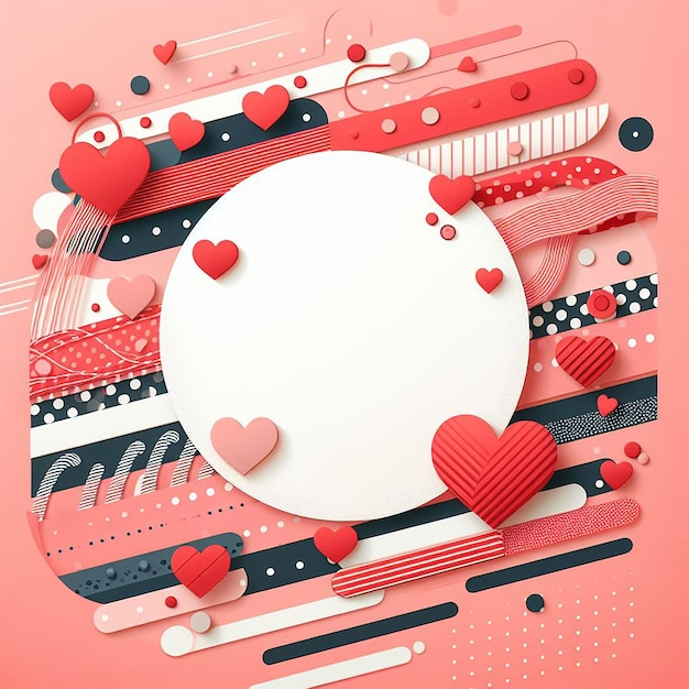 Photo a playful background with stripes or polka dots in valentines day colors