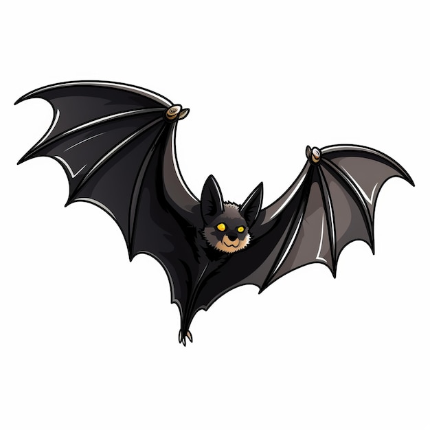 Photo the playful batman a cartoon side view in clipart style on a white background