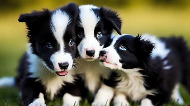 Playful Border Collie Puppies