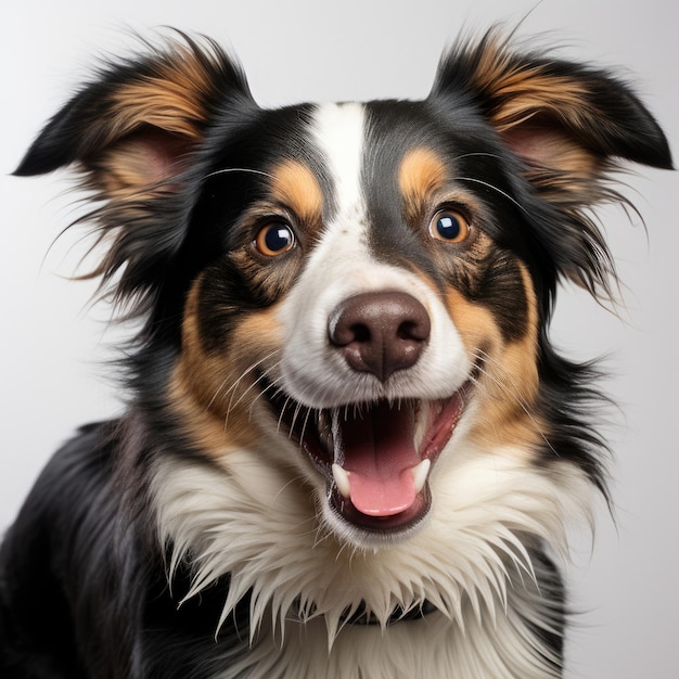 Playful Border Collie Puppy Tricolor