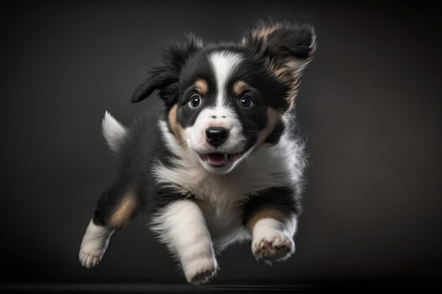 A playful Border Collie puppy