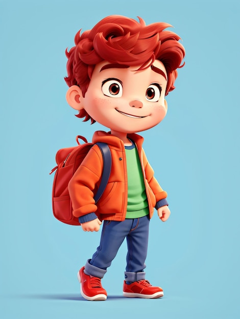 Playful Boy 3D Cartoon Character