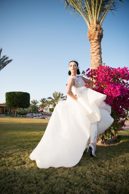 Playful bride.