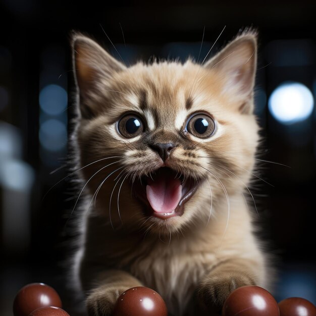 Playful Burmese Kitten Pouncing