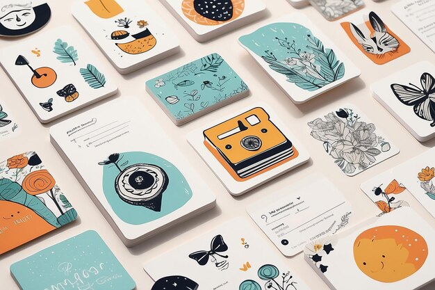 Playful Business Card Design Illustrative Elements