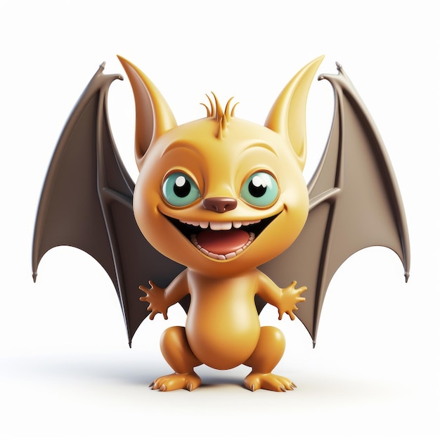 Playful Cartoon Bat With Cute Big Lips And Large Eyes