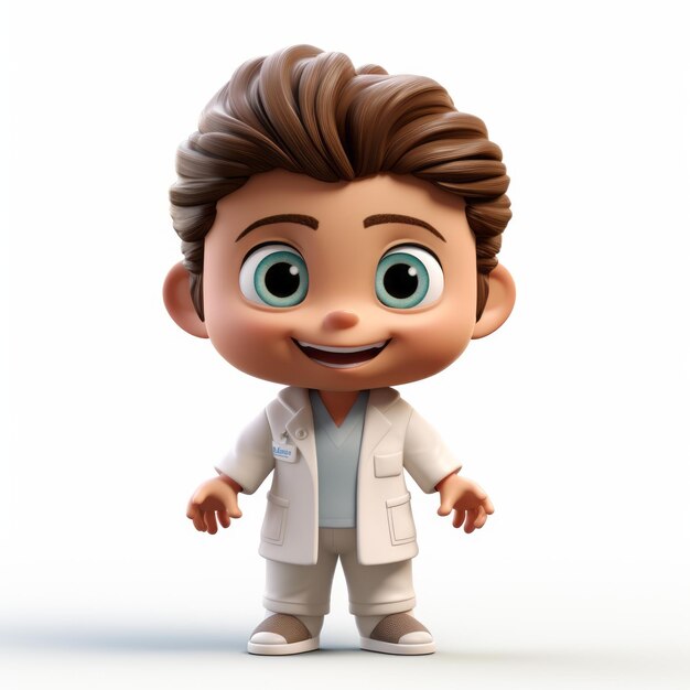 Photo playful cartoon boy mcfly charming character design in ray tracing style