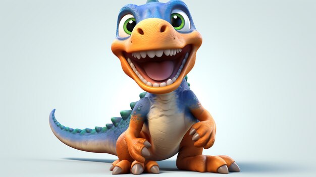 Playful Cartoon Dinosaur Character