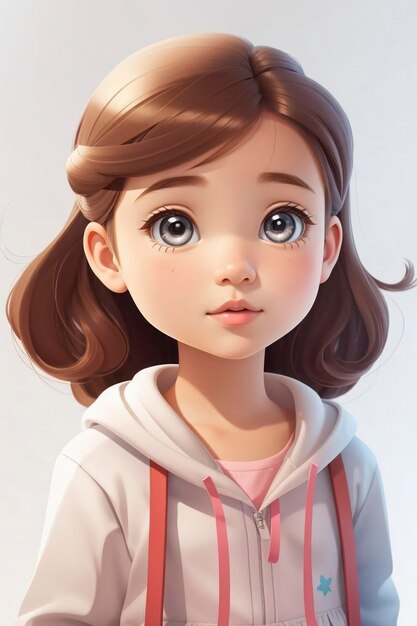 Photo a playful cartoon girl