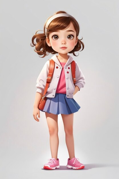 Photo a playful cartoon girl