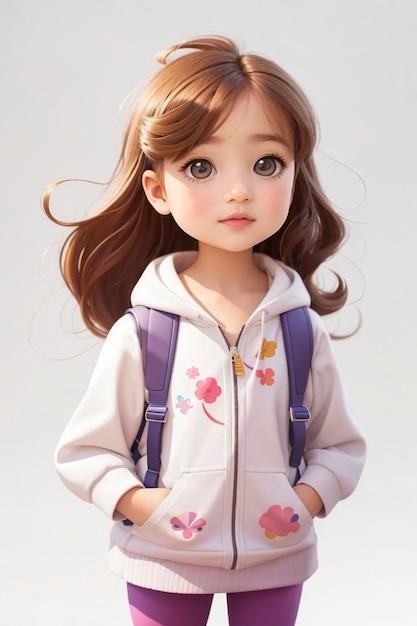 Photo a playful cartoon girl