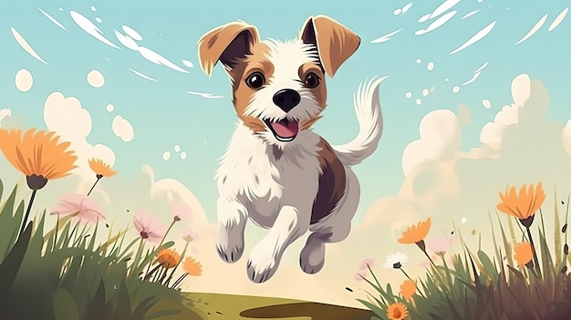 Photo playful charm of a jack russell terrier