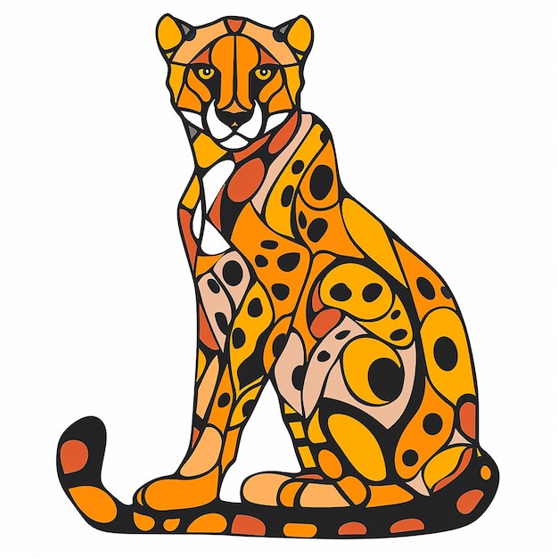 Playful Cheetah Coloring Page