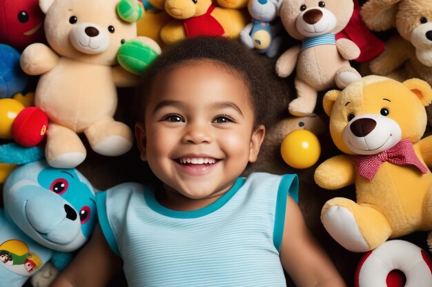 Photo a playful child with a gaptoothed grin and sparkling eyes