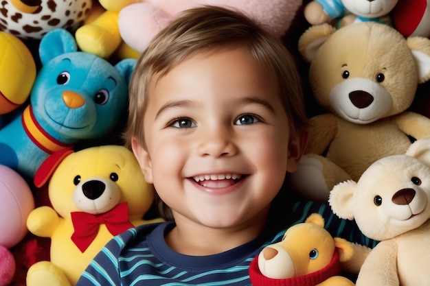 Photo a playful child with a gaptoothed grin and sparkling eyes