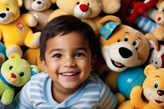 Photo a playful child with a gaptoothed grin and sparkling eyes