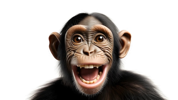 Photo playful chimpanzee with a mischievous grin