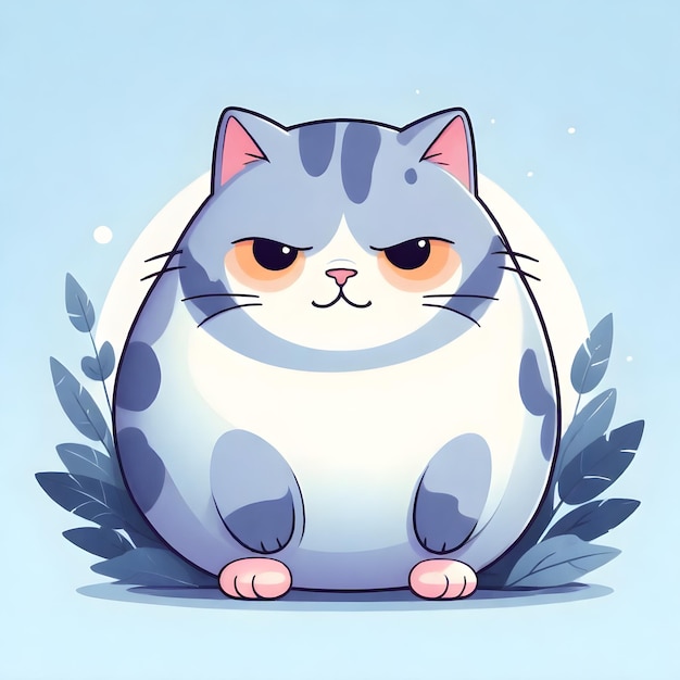 Playful Chubby Cat Clipart for Whimsical Designs