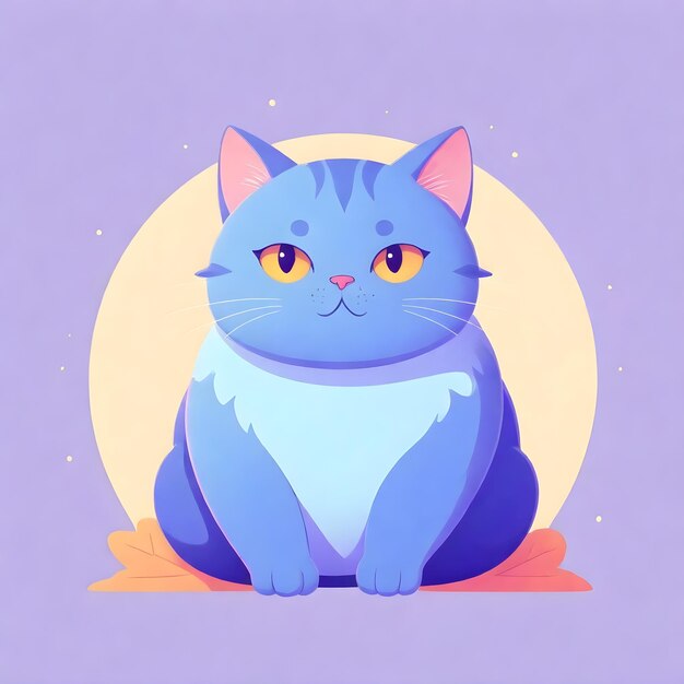 Photo playful chubby cat clipart for whimsical designs