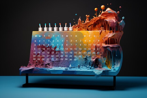 Foto disegni di calendario giocosi e colorati per il 2024 che aggiungono 00492 02