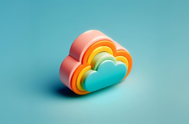 Photo playful colour cloud 3d icon