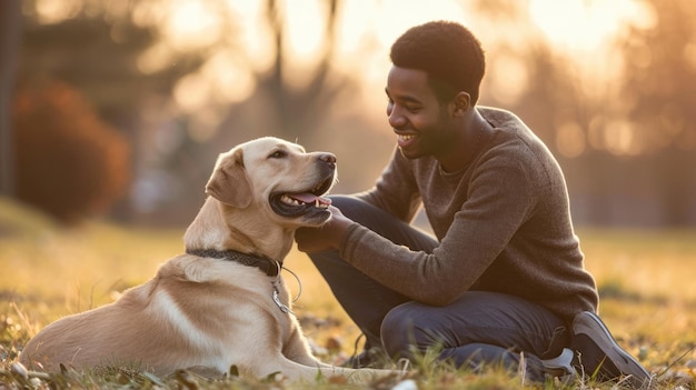 playful dog and its owner in nature outdoor pragma