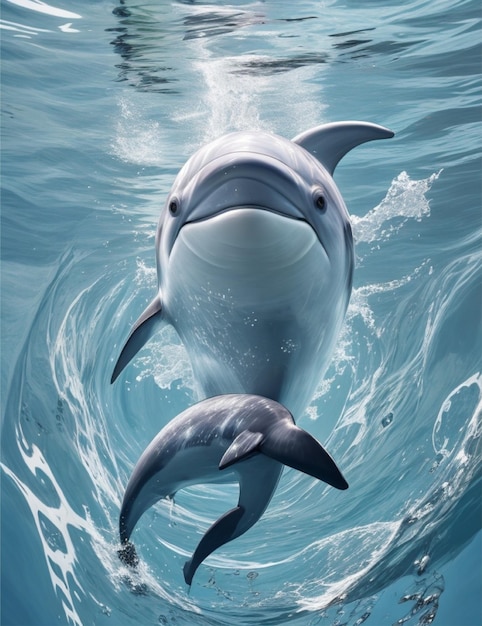 A playful dolphin fis