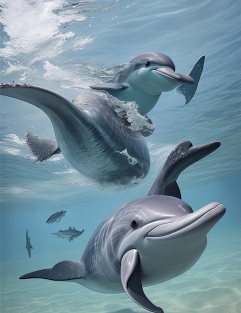 A playful dolphin fis