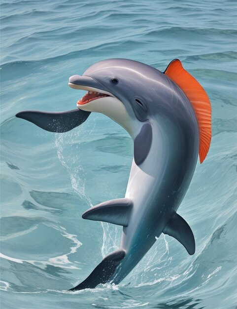 A playful dolphin fis