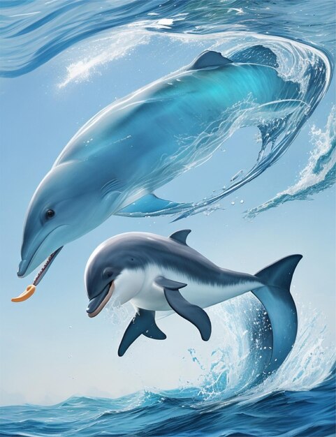 A playful dolphin fis