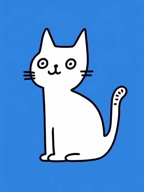 Играющая кошка в стиле рисунка