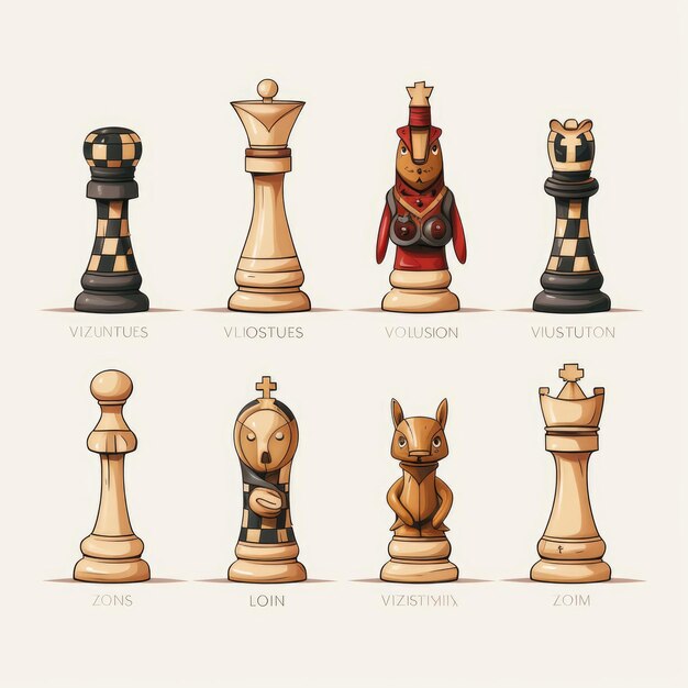 Premium AI Image  The Whimsical World of Louis Vuitton Chess  CartoonInspired White Chess Pieces