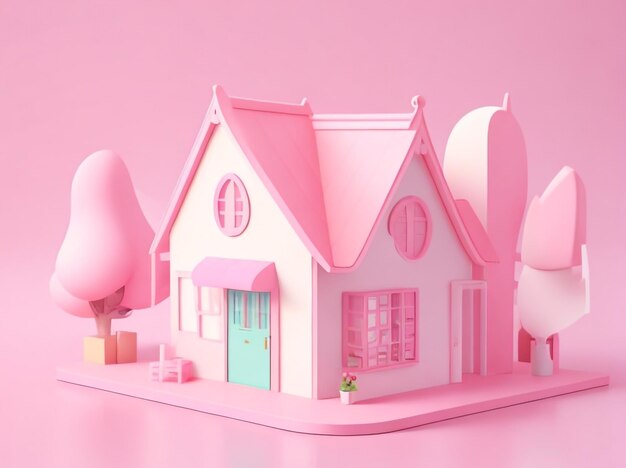 Playful exploration cartoonstyle 3d minimal shop with illustrated map