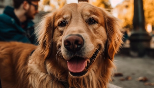 Playful furry friends bring joy and loyalty in autumn nature generative ai