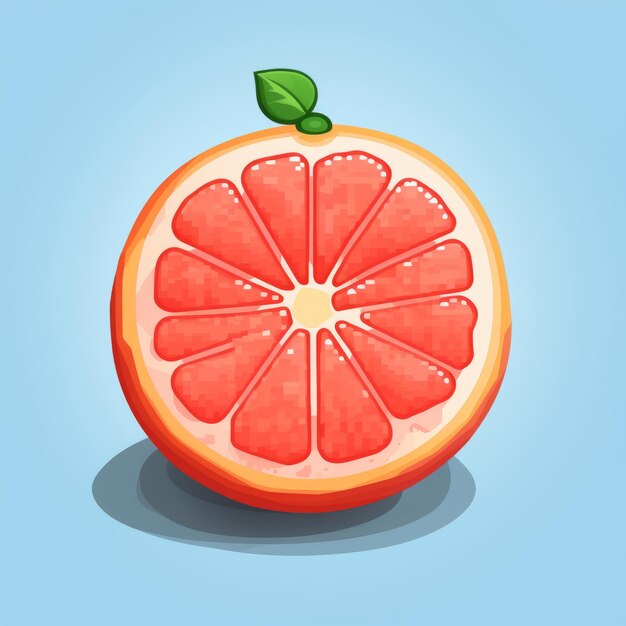 Playful Grapefruit Pixel Art Cartoon Realism In 8bit Style