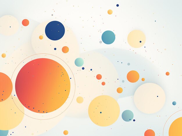 Photo playful illustration of circles and dots on a bright background ai generation