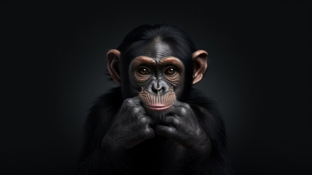 Playful Innocence Chimp Photography In Japanese Minimalism 8k Resolution