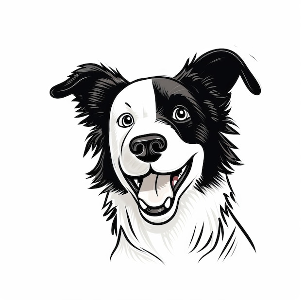 Playful And Ironic Border Collie Breed Vector Art Photo Edit