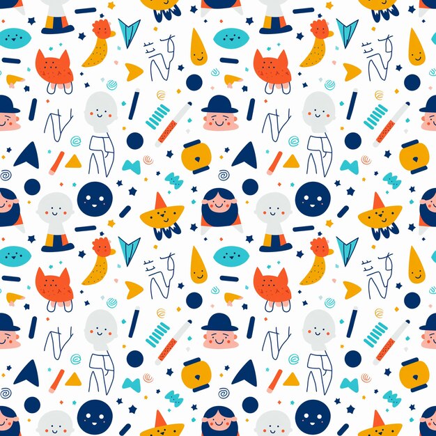 Playful Kids Minimal Tile Theme with Fun Vector Art