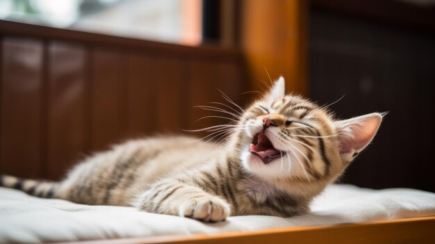 Playful Kitty39s Mid Stretch Yawn