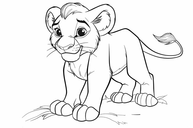 Playful Lion Cub Sketch